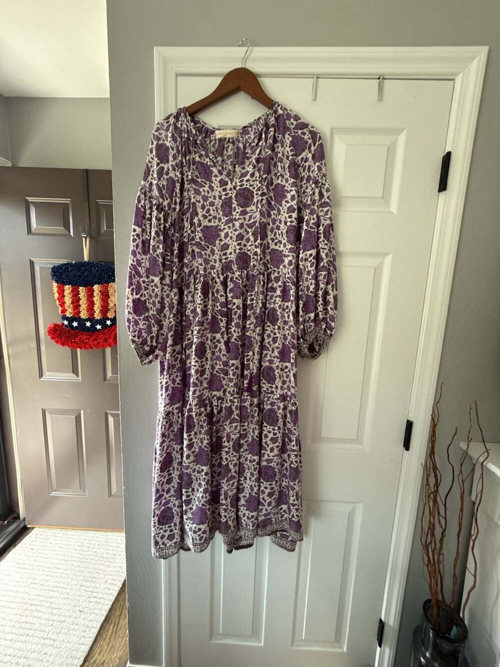 Natalie Martin Silk Briana Dress Violet Geranium Print Size S